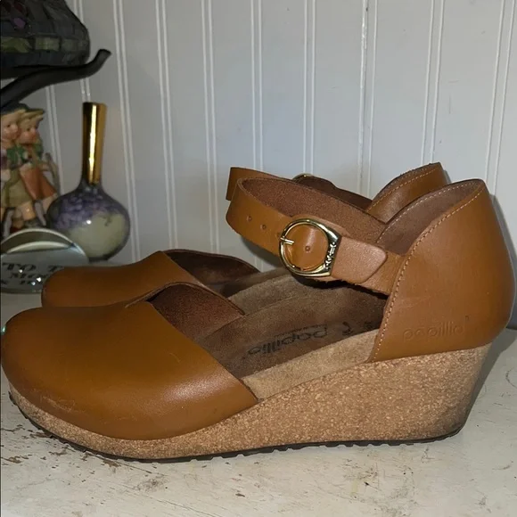 Papillio Shoes Birkenstock Papillio Tan Wedge Sandals With
